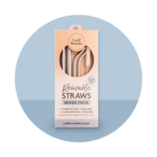 Load image into Gallery viewer, Reusable Mixed Pack Straws By Caliwoods