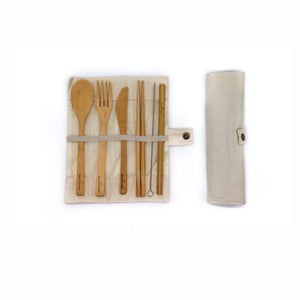 Eco Friendly Bamboo Cutlery Set Bamboo Vbatty Natural - Wooden Kitchen Utensils
